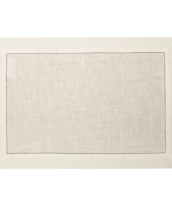 Tovaglietta americana in lino Made in Italy Ajour Bianco Panna 35x50cm