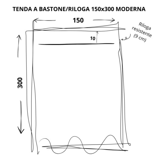 Tenda bastone o binario in lino Made in Italy Moderna Bianco Panna (150x300cm) - immagine 15