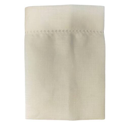 Cuore di lino - Fazzoletto da Taschino in Lino Bianco Panna con Orlo Ajour 25x25 Made in Italy - immagine 4