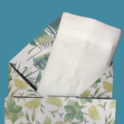 Cuore di lino - Fazzoletto da Taschino in Lino Bianco Ottico con Orlo Cornice 25x25 Made in Italy - immagine 4