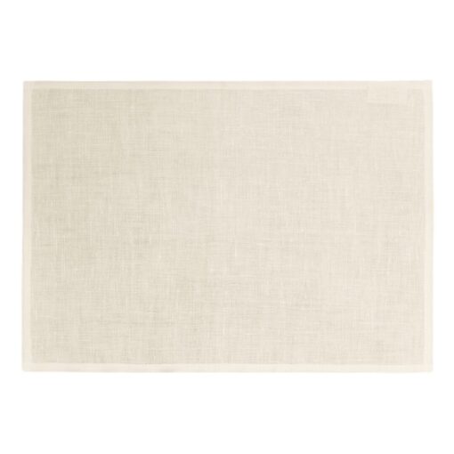 Tovaglietta americana in lino Made in Italy Moderna Bianco Panna 35x50cm