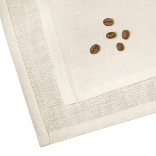 Tovaglietta americana in lino Made in Italy Moderna Bianco Panna 35x50cm - immagine 2