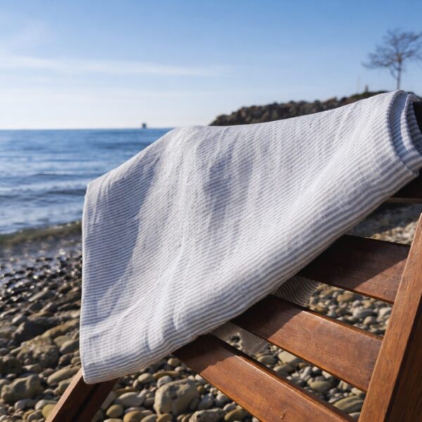 Cuore di lino - Telo Mare Singolo/Doppio 100% Puro Lino Made in Italy Collezione Moderna righe Blu 12 Cuore di lino - Telo Mare Singolo/Doppio 100% Puro Lino Made in Italy Collezione Moderna righe Blu