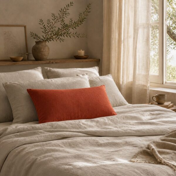 Cuore di lino - Federa letto 100% Puro Lino Made in Italy Collezione Moderna 50x80