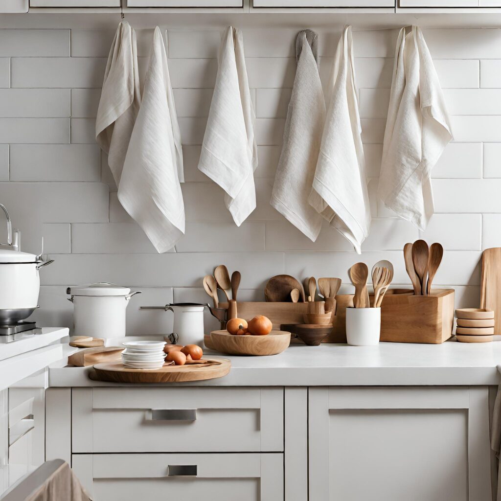 Biancheria per la cucina in puro lino realizzata in Italia