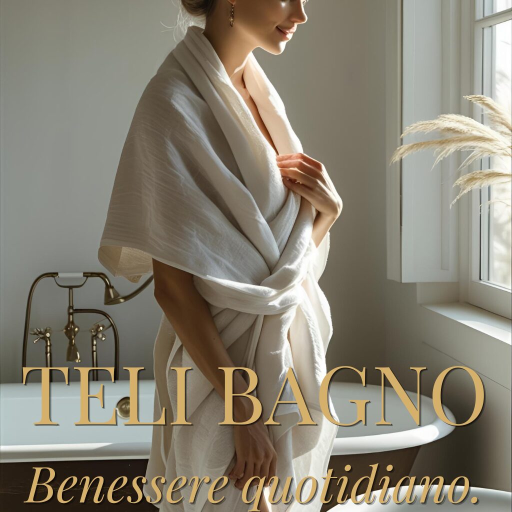 Biancheria per il bagno in puro lino realizzata in Italia