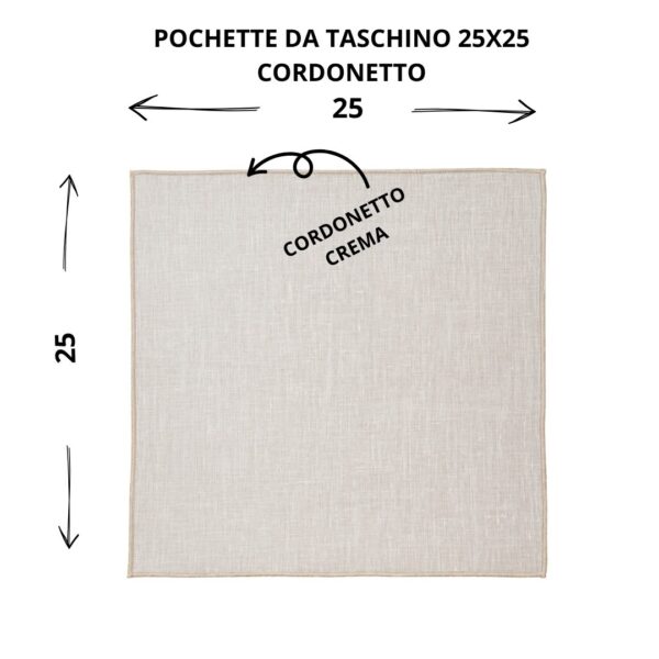 Cuore di lino - Fazzoletto da Taschino 100% Puro Lino Eleganza Made in Italy Bianco Collezione Cordonetto 25x25 30 Cuore di lino - Fazzoletto da Taschino 100% Puro Lino Eleganza Made in Italy Bianco Collezione Cordonetto 25x25